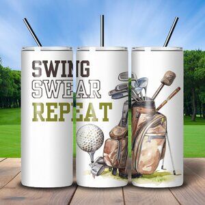 NEW 20 oz Golf Tumbler Swing Swear Repeat
